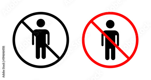 No man sign in flat style. Basic vector symbol illustration