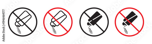 No salt sign in flat style. Basic vector symbol illustration