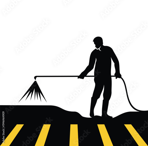 Seal coating, Lot striping, Line striping badge logo design. Emblem vector illustration.