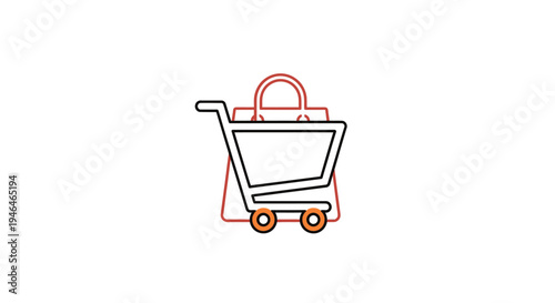 Shopping cart with wheels icon.