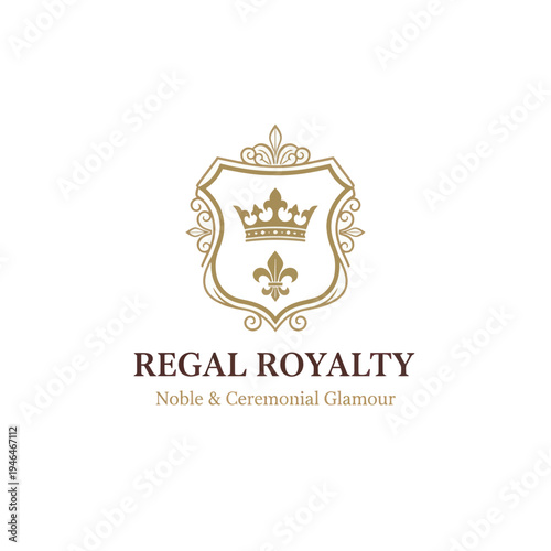 Luxury Royal Heraldic Crest Logo with Crown