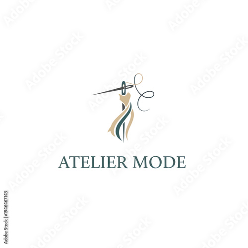 Atelier Mode Fashion Tailor Needle Dress Logo