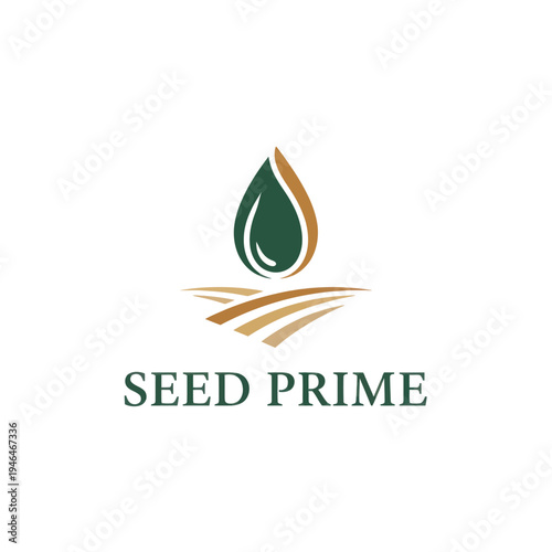 Agriculture Seed Drop And Furrow Field Logo