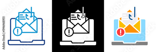 Phishing Alert triple icon