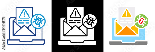 Virus Threat triple icon