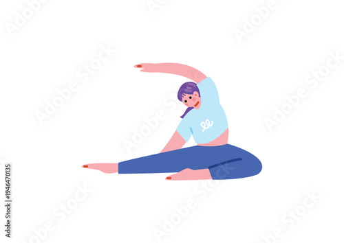 ストレッチをする女性のイラスト