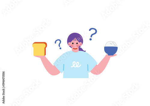 食生活を考える女性のイラスト