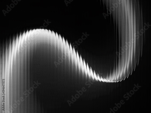 Futuristic Monochrome Glass Ripple Curve with Soft Light Gradient and Minimal Abstract Texture