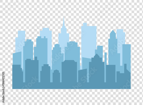 City skyline urban landscape in daytime flat style, modern vector cityscape with buildings and architecture for websites, apps, banners, presentations, infographics, and graphic design projects