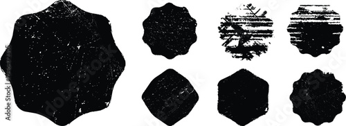 Grunge post Stamps Collection, Circles. Banners, Insignias , Logos, Icons, Labels and Badges Set . vector distress textures.blank shapes.
