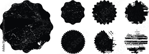 Grunge post Stamps Collection, Circles. Banners, Insignias , Logos, Icons, Labels and Badges Set . vector distress textures.blank shapes.
