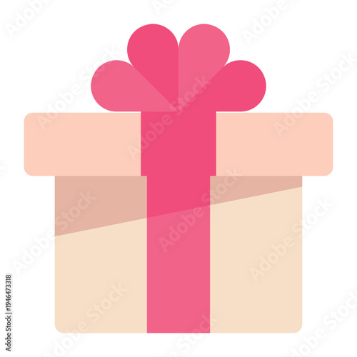 Gift Box with Ribbon Vector Icon