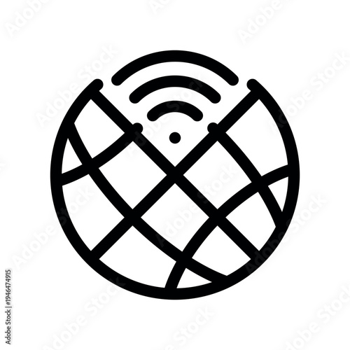Global Internet Coverage Symbol Displaying Earth and Wi-Fi Graphic