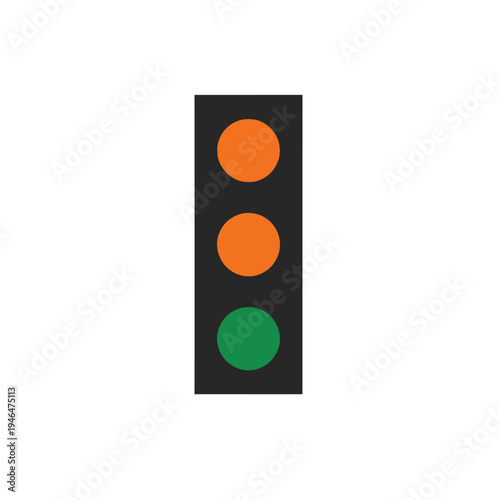 Traffic light with green and orange lights.