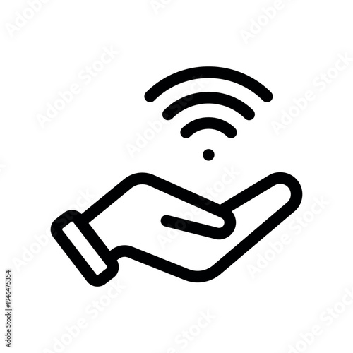 Hand Holding Wireless Signal Graphic for Internet Provider