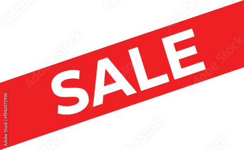 Bright red sale banner with bold white text for retail promotions and discounts Vector