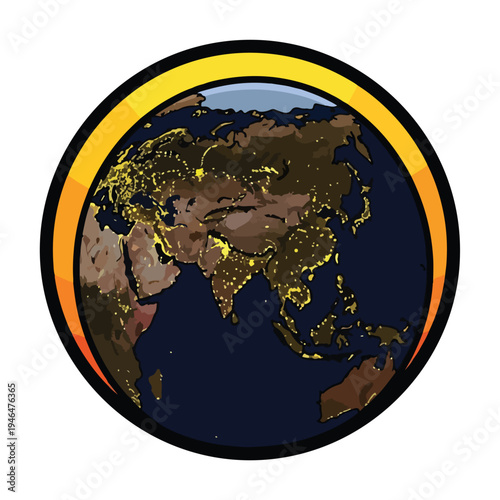 A stylized illustration of the Earth