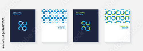 Creative idea of modern design with abstract geometric background. Template for cover brochure, layout, flyer, book, banner. Company identity brochure template collection.
