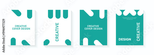 Creative geometric business presentation set. Layout for book cover, poster, banner, placard, brochure, annual report, card, flyer. 