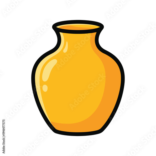 A vibrant yellow vase with a glossy finish