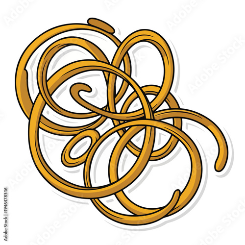 A tangled mass of golden threads