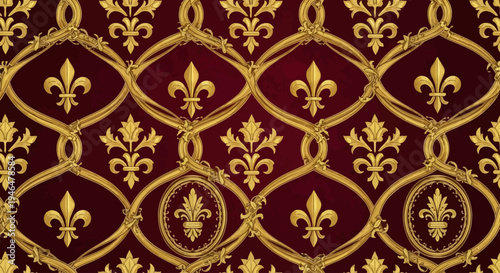 Golden fleur de lis pattern design.