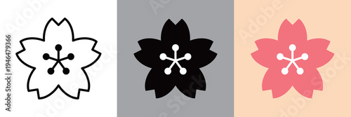 編集可能な桜のベクターアイコン