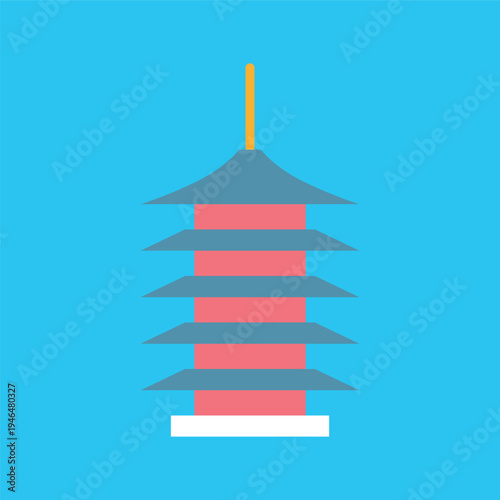 シンプルな五重塔のアイコン