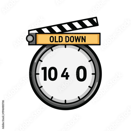 A stopwatch with clapperboard