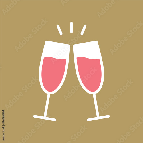 シャンパングラスで乾杯のアイコン
