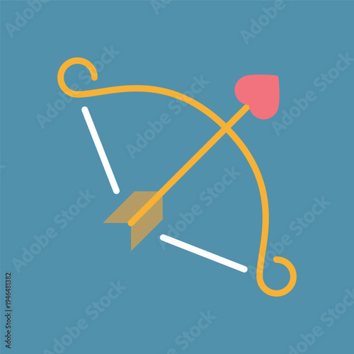 ハートのついた弓矢のアイコン