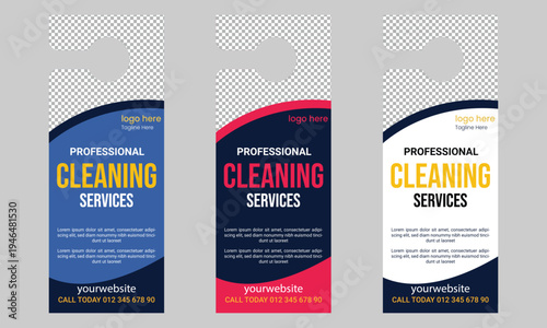 Cleaning service door hanger design template