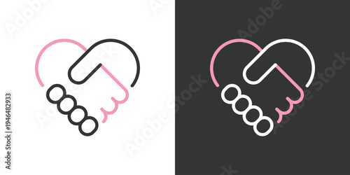 握手をするハートアイコン