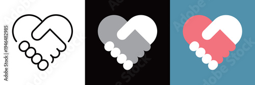 握手をするハートアイコン