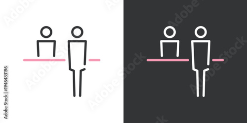 編集可能な受付カウンターのベクターアイコン