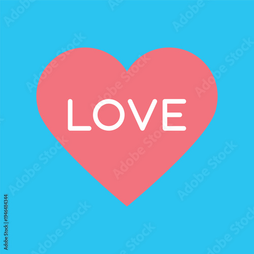 シンプルなデザインのハートLOVEアイコン