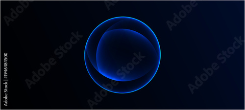 Abstract 3d sphere purple and blue neon gradient particle waves. Neon futuristic 3d sphere of blue and purple glowing digital waves and particles