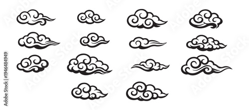 black and white cumulus clouds