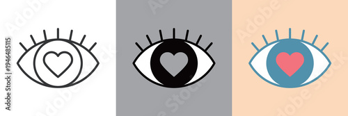 目がハートのシンプルなアイコン
