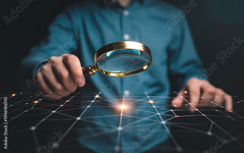Magnifying Glass Over Map