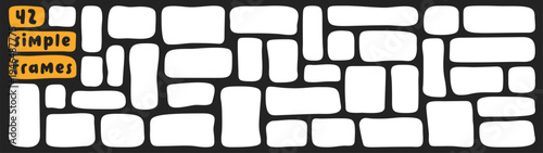 Pack with 42 wavy rectangles drawn in black and white color.