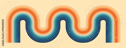 Rainbow stripe banner in warm and cool gradient.