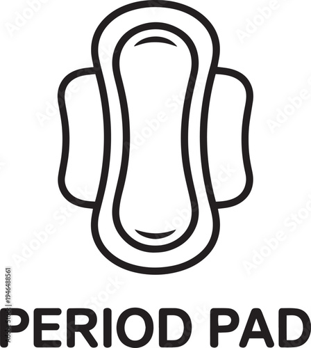 Hygiene feminine sanitary pad symbol isolated on transparent background