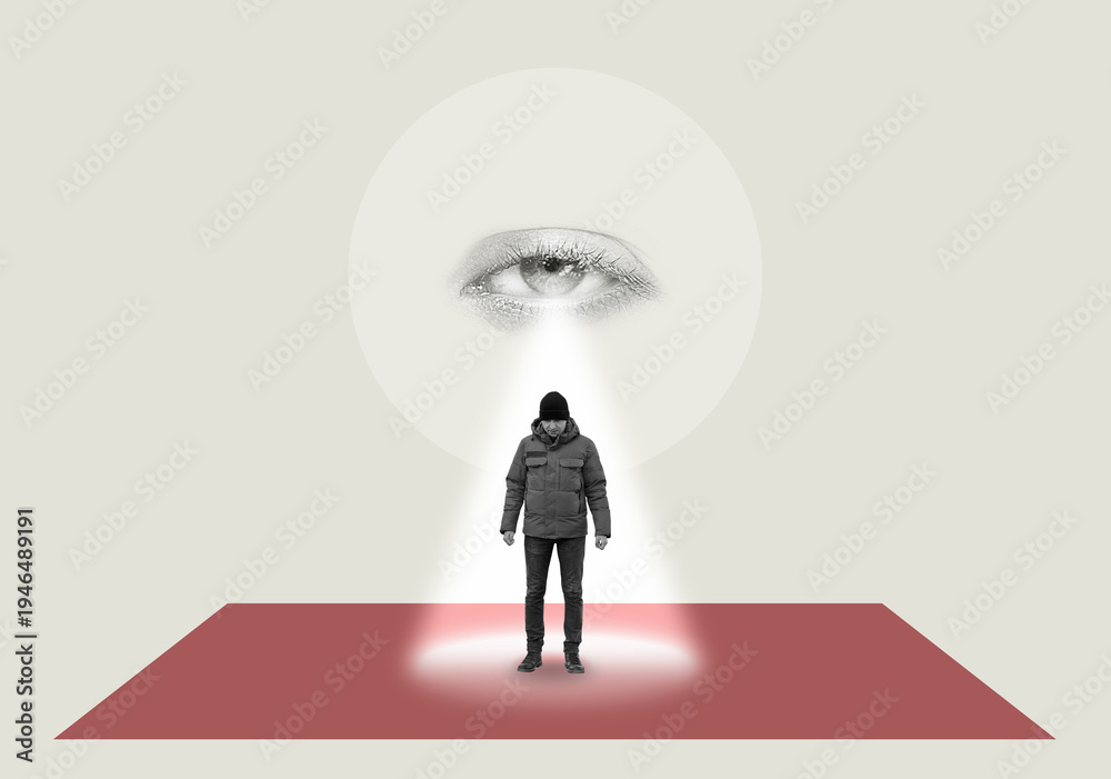 Obraz premium Collage with a standing man 