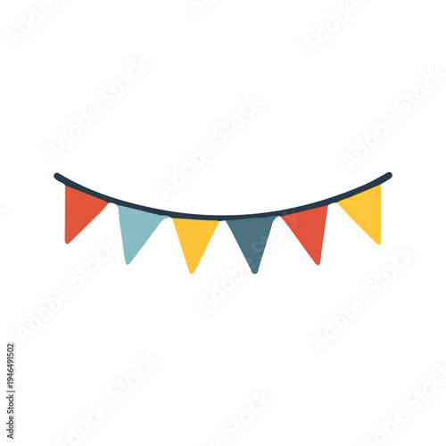 Colorful Bunting Banner Icon