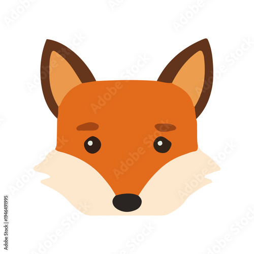 Cute Fox Head Illustration