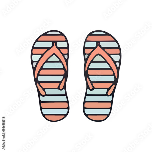 Striped Flip Flops Icon