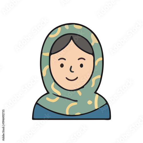 Smiling Woman in Hijab Icon