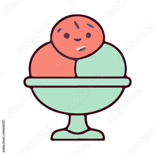Sad Ice Cream Sundae Icon