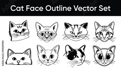 set of cats outline